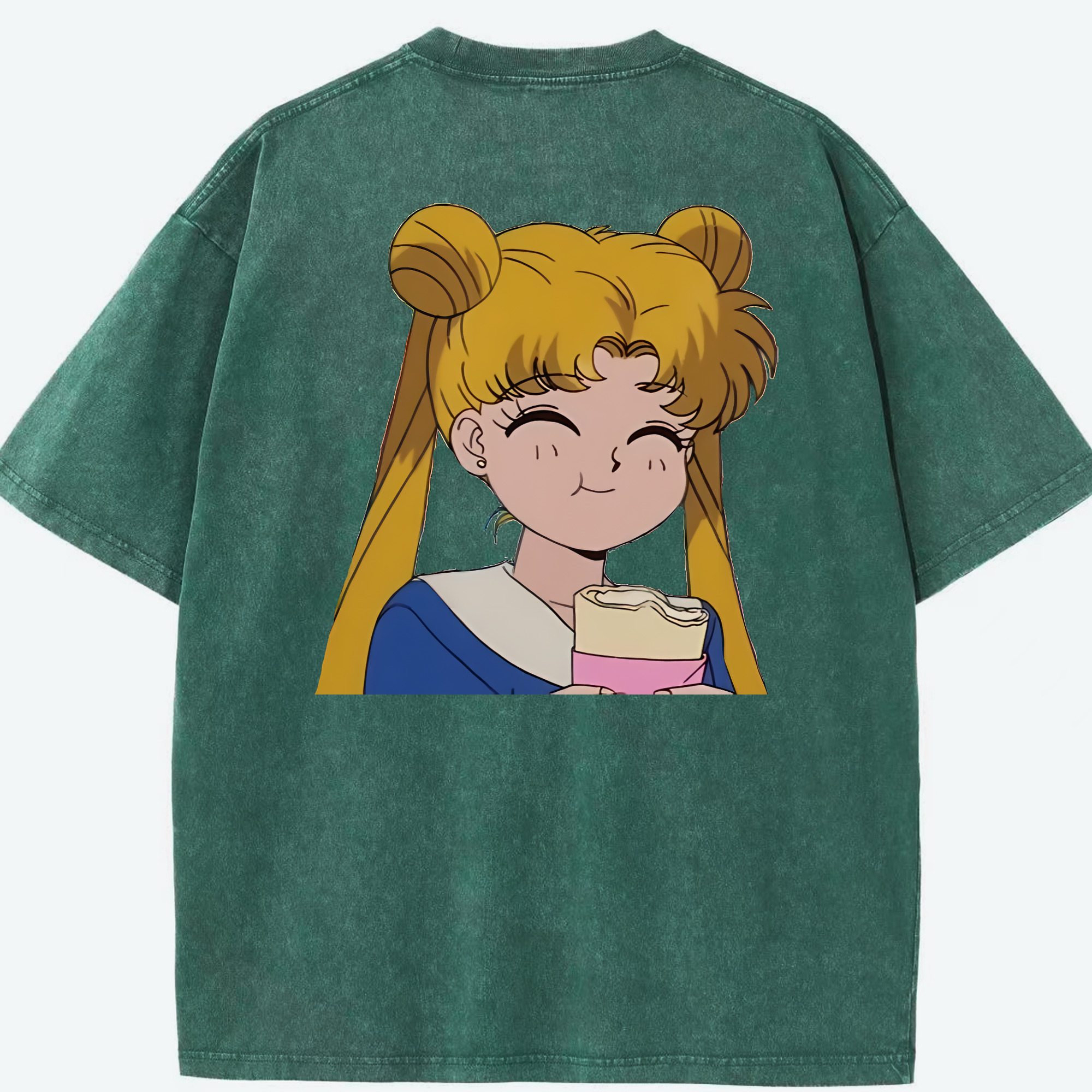 （画像用） 美少女戦士セーラームーン 愛野 美奈子 あいの みなこ Sailor Moon Aino Minako 綿100% ヴィンテージ風 半袖Tシャツ（背面プリント）